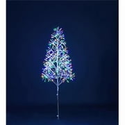 Queens of Christmas LED-TR3D06-L5M 6 ft. Starburst Silver Tree, Multicolor