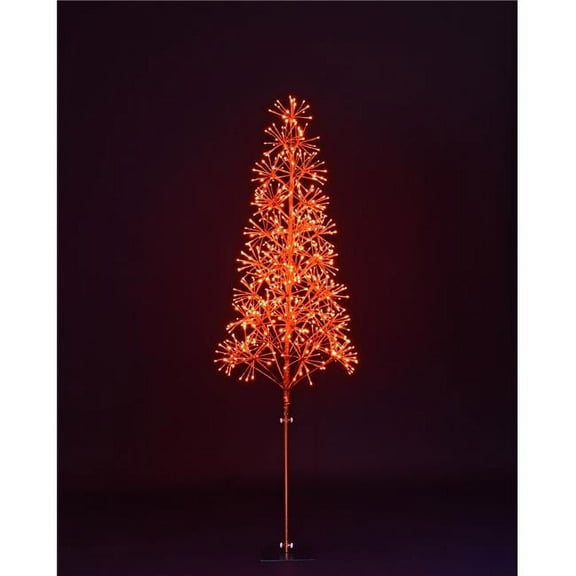 Queens of Christmas LED-TR3D06-LOR 6 ft. Orange Starburst LED Tree