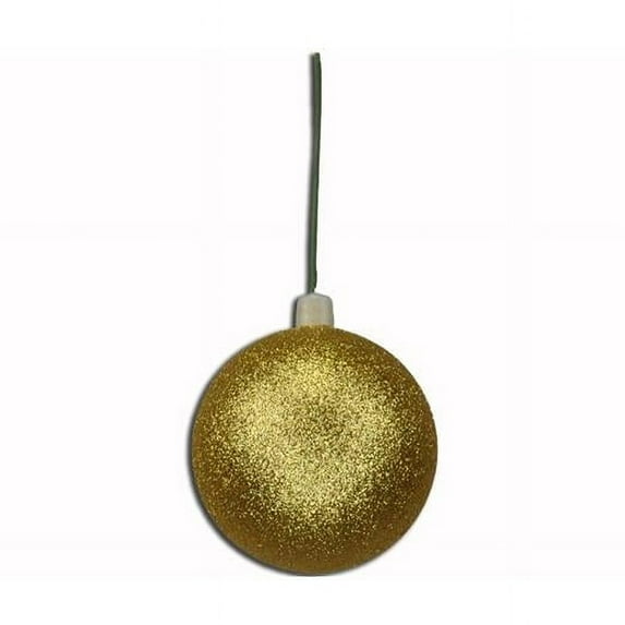 Queens of Christmas ORN-BLKG-60-GO-12PK 2.5 in. Glitter Ball Ornament with Wire, Gold - Pack of 12