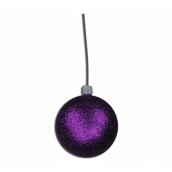 Queens of Christmas ORN-BLKG-70-PU-12PK 2.75 in. Glitter Ball Ornament with Wire, Purple - Pack of 12