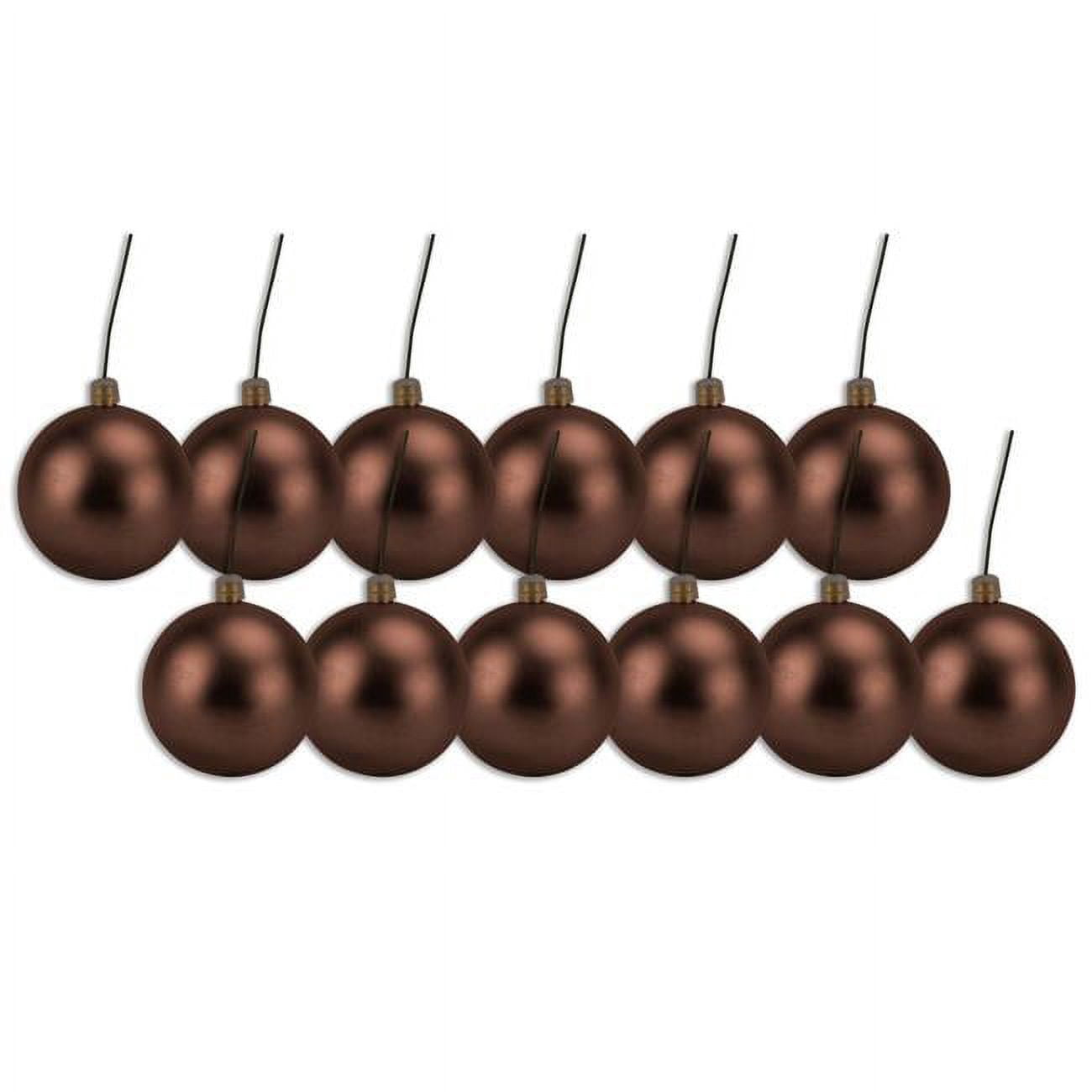 Queens of Christmas ORN-BLKM-100-BR-12PK 4 in. Matte Ball Ornament with ...