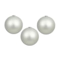 thumbnail image 1 of Queens of Christmas ORN-BLKM-150-SLV-3PK 6 in. Matte Ball Ornament with Wire & UV Coating, Silver - Pack of 3, 1 of 1