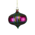 thumbnail image 1 of 4 Pack of Hot Pink, Lime Green, and Teal Striped Onion Ornaments with Glitter Enhancements, 1 of 1