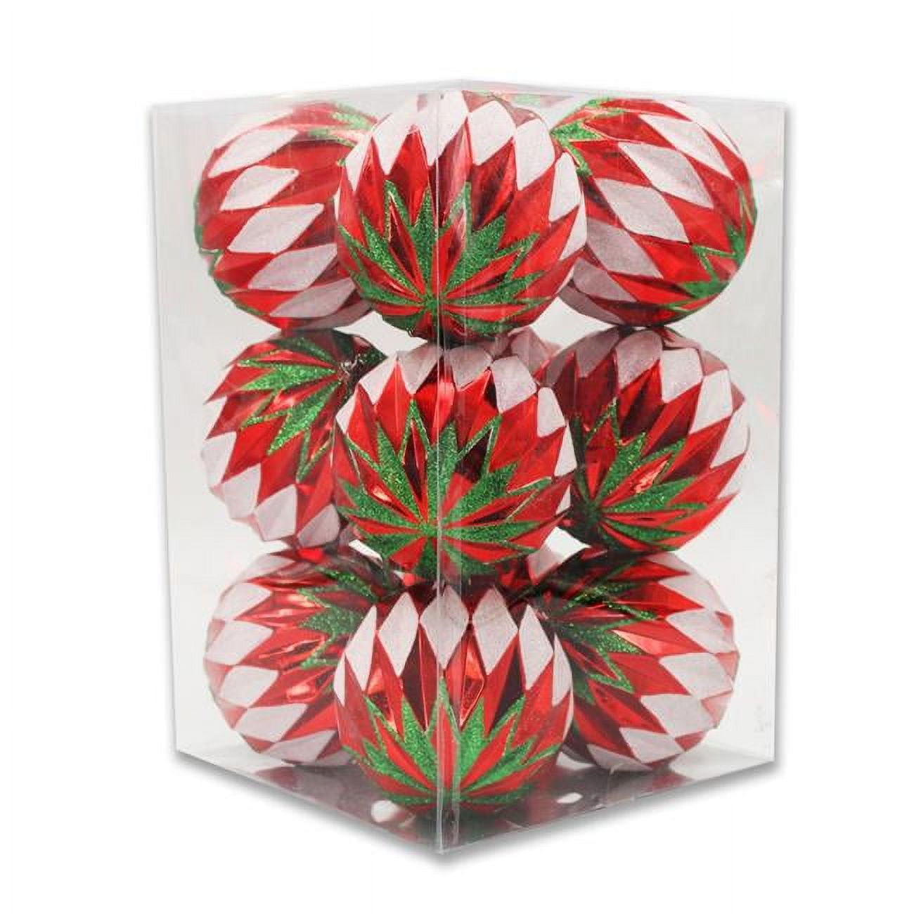Queens of Christmas ORNPK-DIMB-MRY-12 Ball Ornaments, Red, Green ...