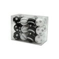thumbnail image 1 of Queens of Christmas ORNPK-LD-BUF-24 Line Ornament Ball, White Silver & Black - Pack of 24, 1 of 1