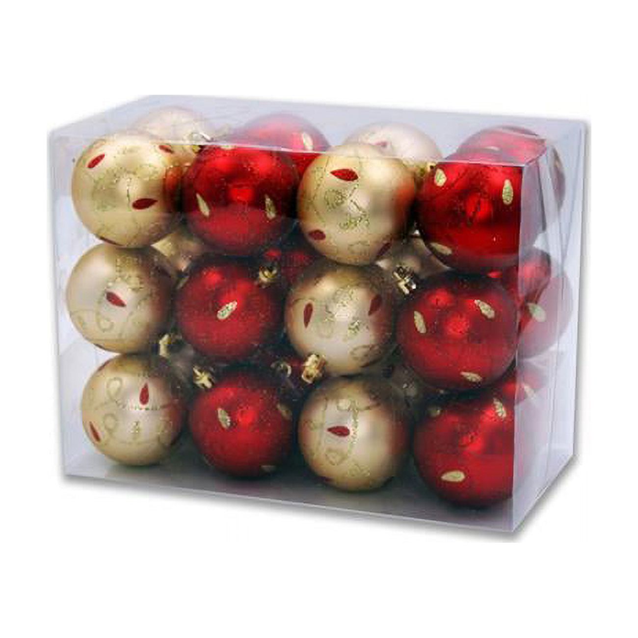 Queens of Christmas ORNPKLOOPSTRAD24 Loop Design Ornaments, Red