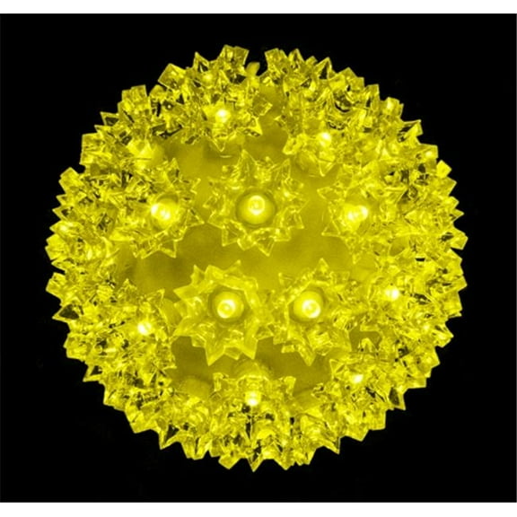 Queens of Christmas S-100SPH-YE-7.5 7.5 in. Sphere 100 MM Yellow LEDs