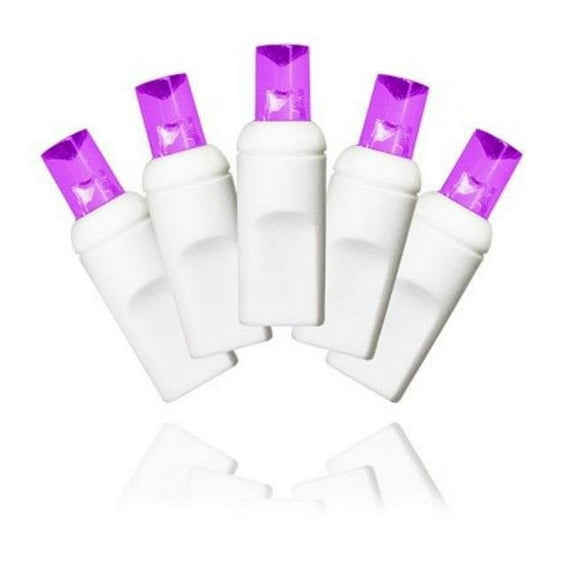 Queens of Christmas 35 Count Purple Decorative LED Light Set on White Wire 4 in. Spacing
