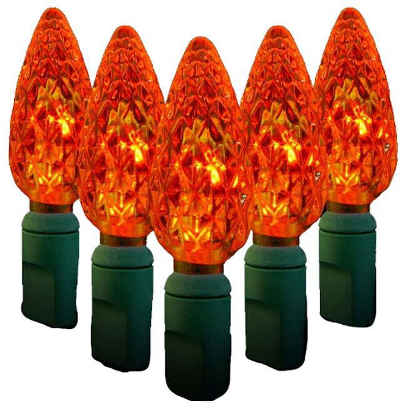 Queens of Christmas S70C6OR4G 23 ft. C6 Orange C6 LED Lights with 4