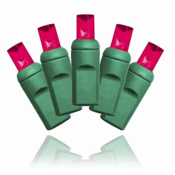 Queens of Christmas S-70MMBU-4G 70 Count Burgundy Decorative LED Light Set on Green Wire with 4 in. Spacing