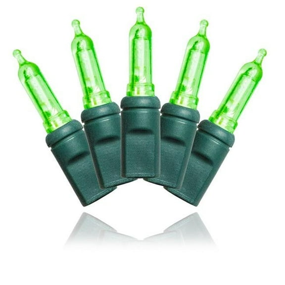 Queens of Christmas S-70T5FG-4G T5 Frosted LED String Lights with 4 in. Spacing Wire, Green - 70 Count