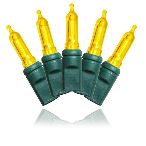 Queens of Christmas S-70T5GO-4G T5 LED String Lights with 4 in. Spacing Wire, Gold & Green - 70 Count