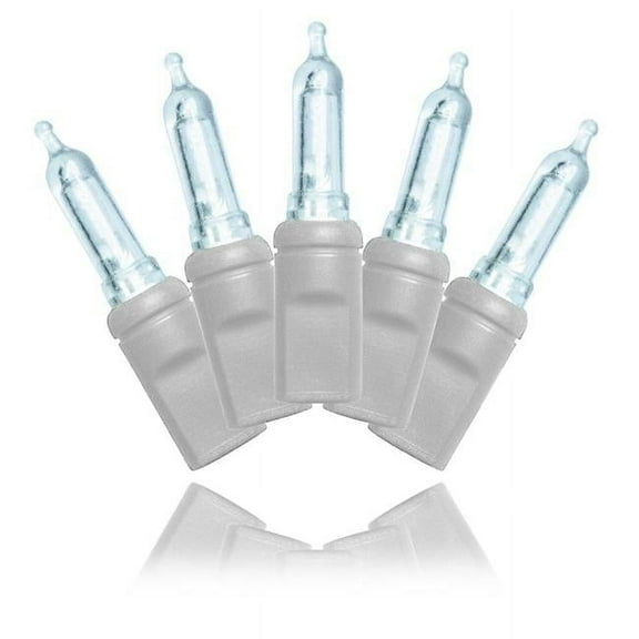 Queens of Christmas S-70T5PW-4W T5 LED String Lights with 4 in. Spacing Wire, Pure White & White - 70 Count