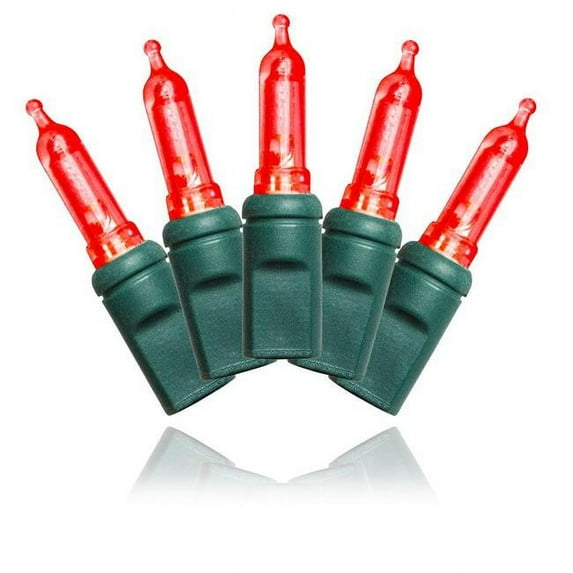 Queens of Christmas S-70T5RE-4G T5 LED String Lights with 4 in. Spacing Wire, Red & Green - 70 Count