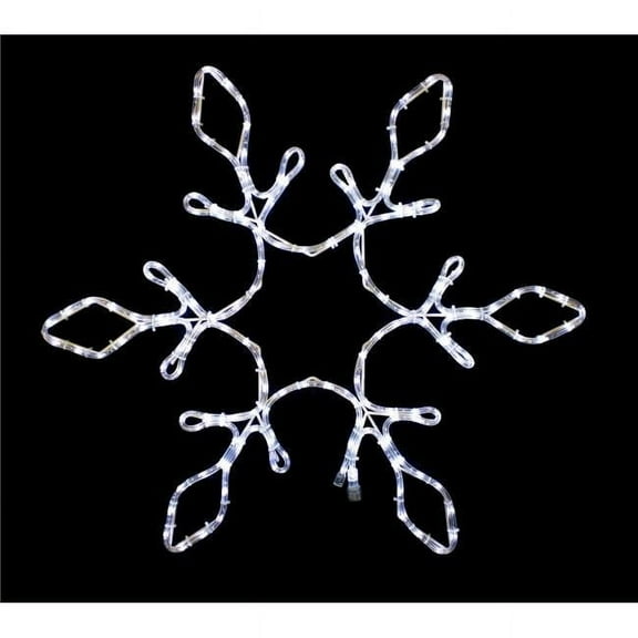 Queens of Christmas SF-SFSTAR-36-PW 36 in. LED Snowflake with Star in the Middle, Pure White