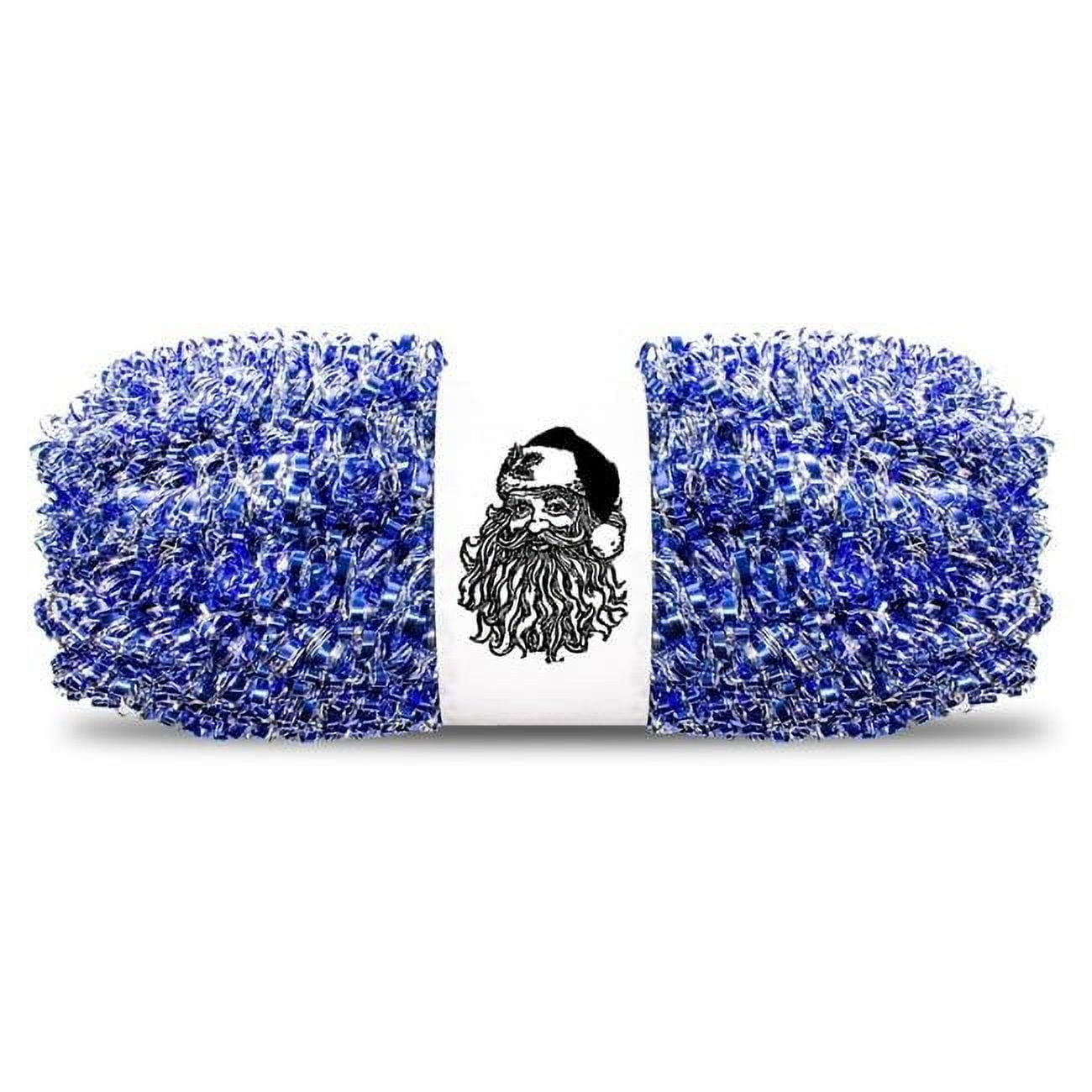 100 ft Blue and Silver Metallic Tinsel Christmas Garland
