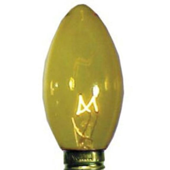 Queens of Christmas WL-C9-Y Yellow/Gold Dimmable C9 E17 Base Incandescent Replacement Bulbs - Pack of 25