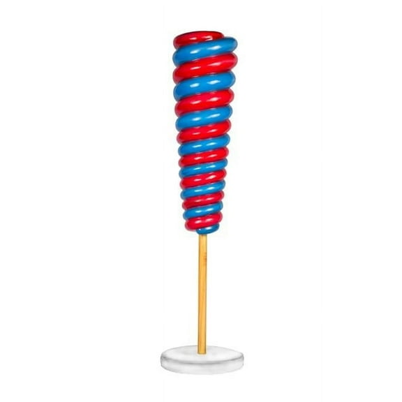 Queens of Christmas WL-CNDYTR-CN-MINI-WB 4 ft. Mini Upside Down Candy Cone Tree, Red, Blue & White