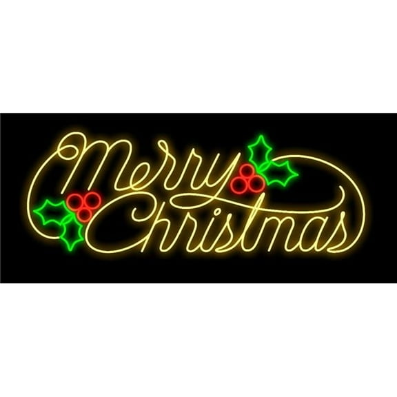 Queens of Christmas WL-MTNF-SGN-MC-02-WW 2 ft. LED Merry Christmas Sign, Warm White