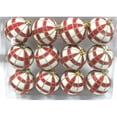 thumbnail image 1 of Queens of Christmas WL-ORN-12PK-PLD-RE White Ball Ornament with Red & Gold Plaid Design, Pack of 12, 1 of 1
