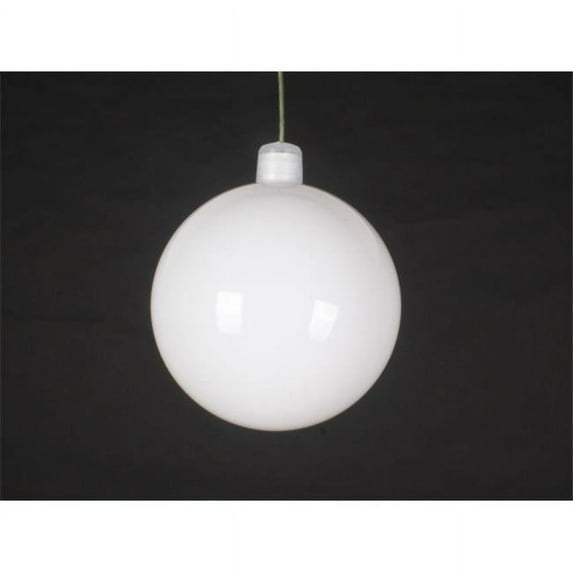 Queens of Christmas WL-ORN-BLKS-60-WH-UV WL-ORN-BLKS-60-WH-UV - 60mm Shiny White ball ornament w/wire and UV Coating