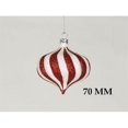 thumbnail image 1 of Queens of Christmas WL-ORN-BULK-CDY 70mm Glitter Onion Shaped Candy Ornament - Pack of 12, 1 of 1