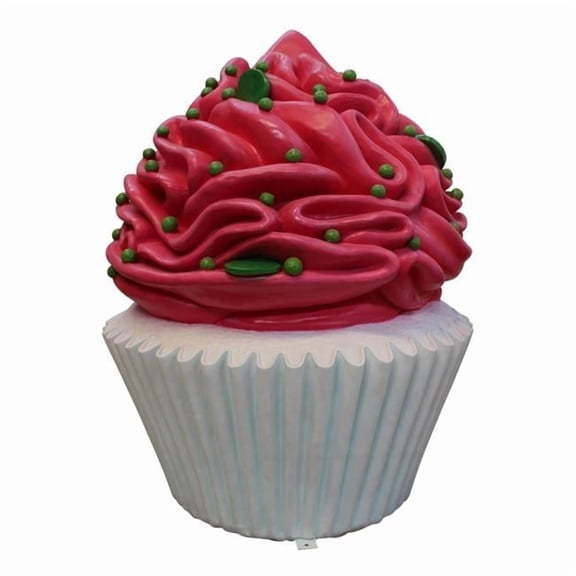 Queens of Christmas White Cupcake with Hot Pink Icing & Lime Green Sprinkles