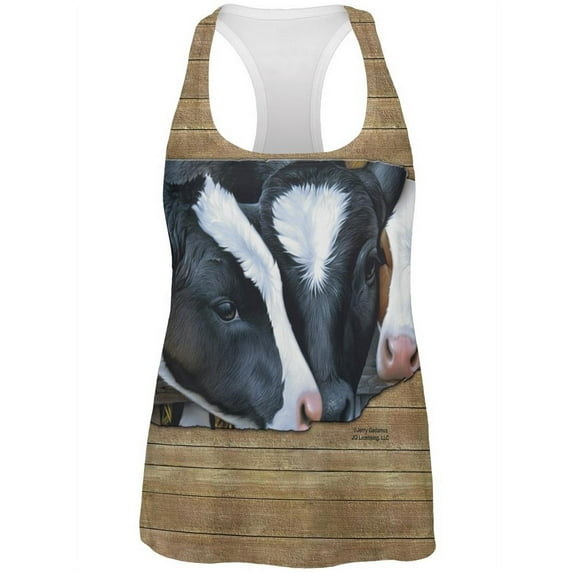 Queens of the Dairy Farm Cows All Over Womens Work Out Tank Top Multi MD
