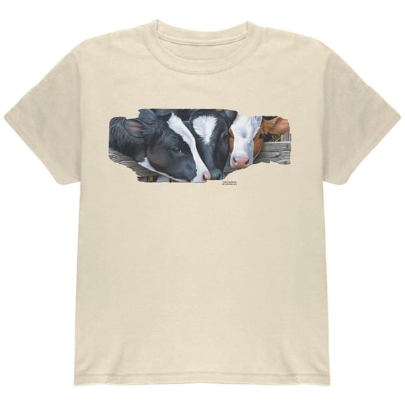 Queens of the Dairy Farm Cows Youth T Shirt Natural YSM