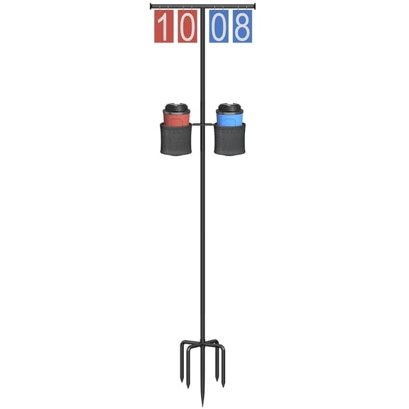 Queension Manual Flip Scoreboard with Stand, Cornhole Scoreboard with Drink H...