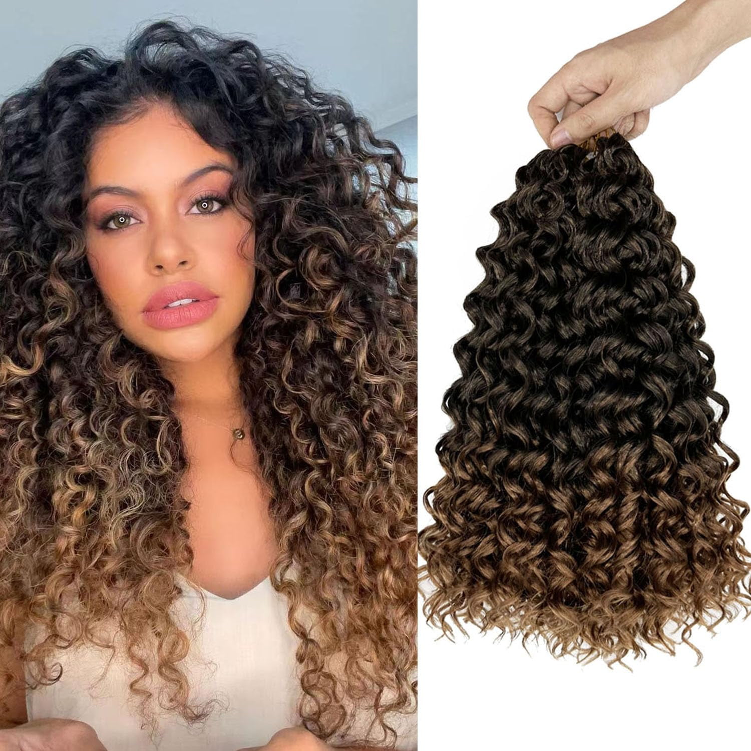 Queentas 14 Inch Crochet Hair for Black Women Curly Braiding Hair