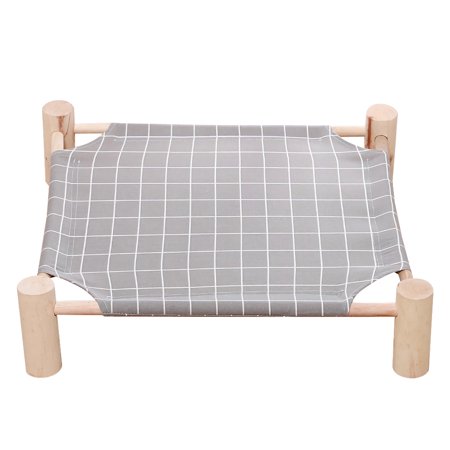 Queentrade Cat Hammock Bed Resistant Solid Wood Canvas Washable Cat Bed Gray