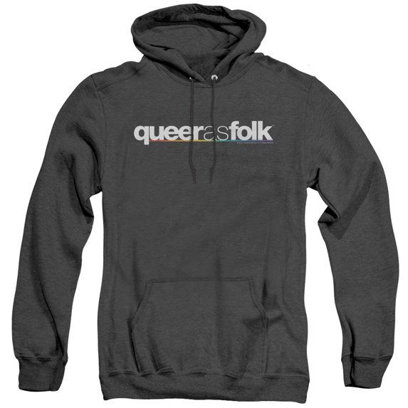 Queer As Folk Logo Adult Heather Hoodie Sweatshirt Black