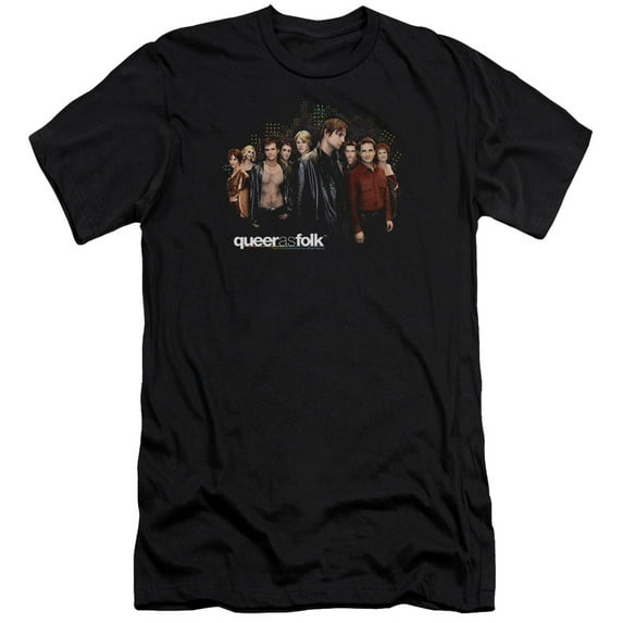Queer As Folk Title Premium Adult Slim Fit 30/1 T-Shirt Black