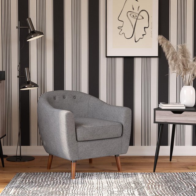 Queer Eye Brie Accent Chair, Living Room and Bedroom Furniture, Gray