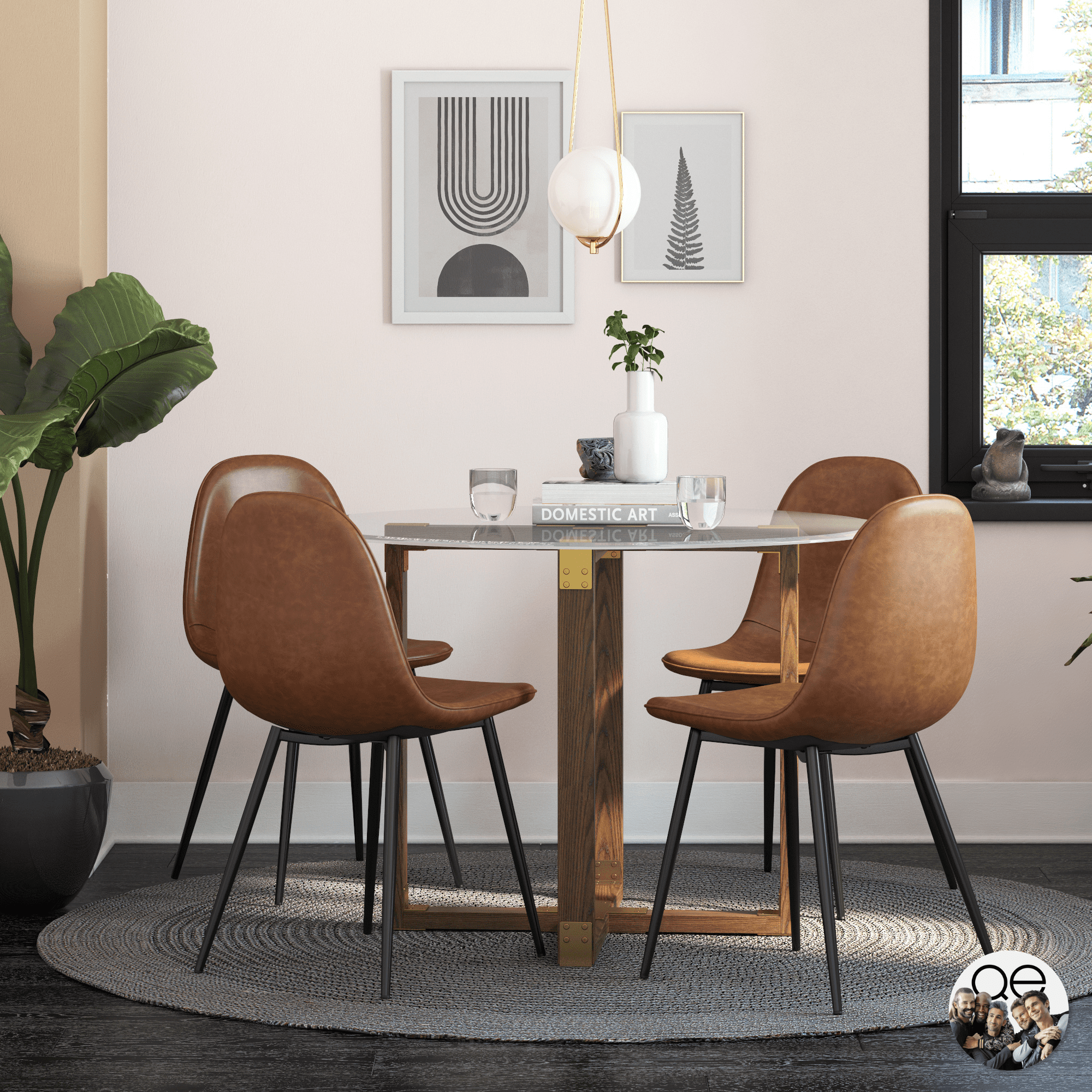 Queer Eye Coltin Upholstered MidCentury Modern Dining Chair, Set of 4