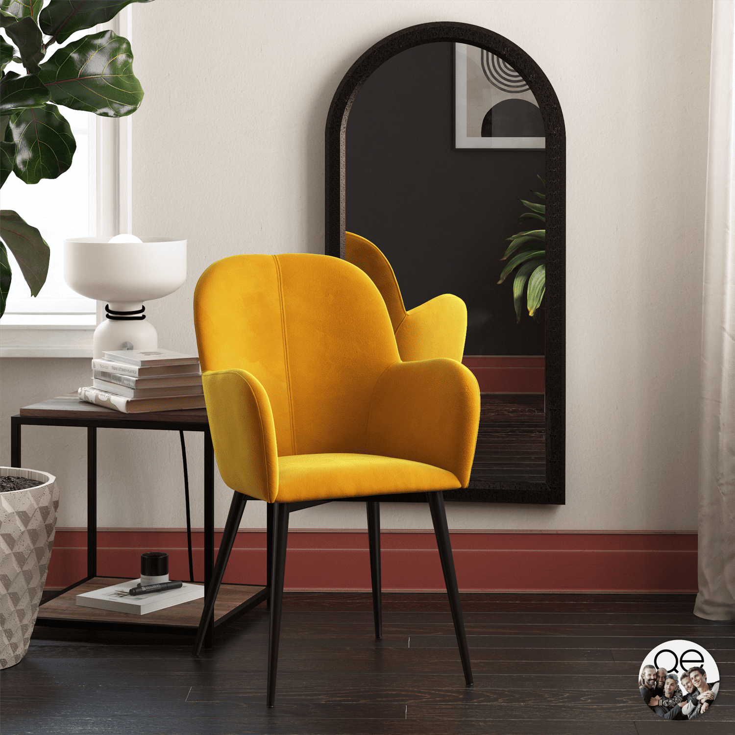 Modern mustard online accent chair