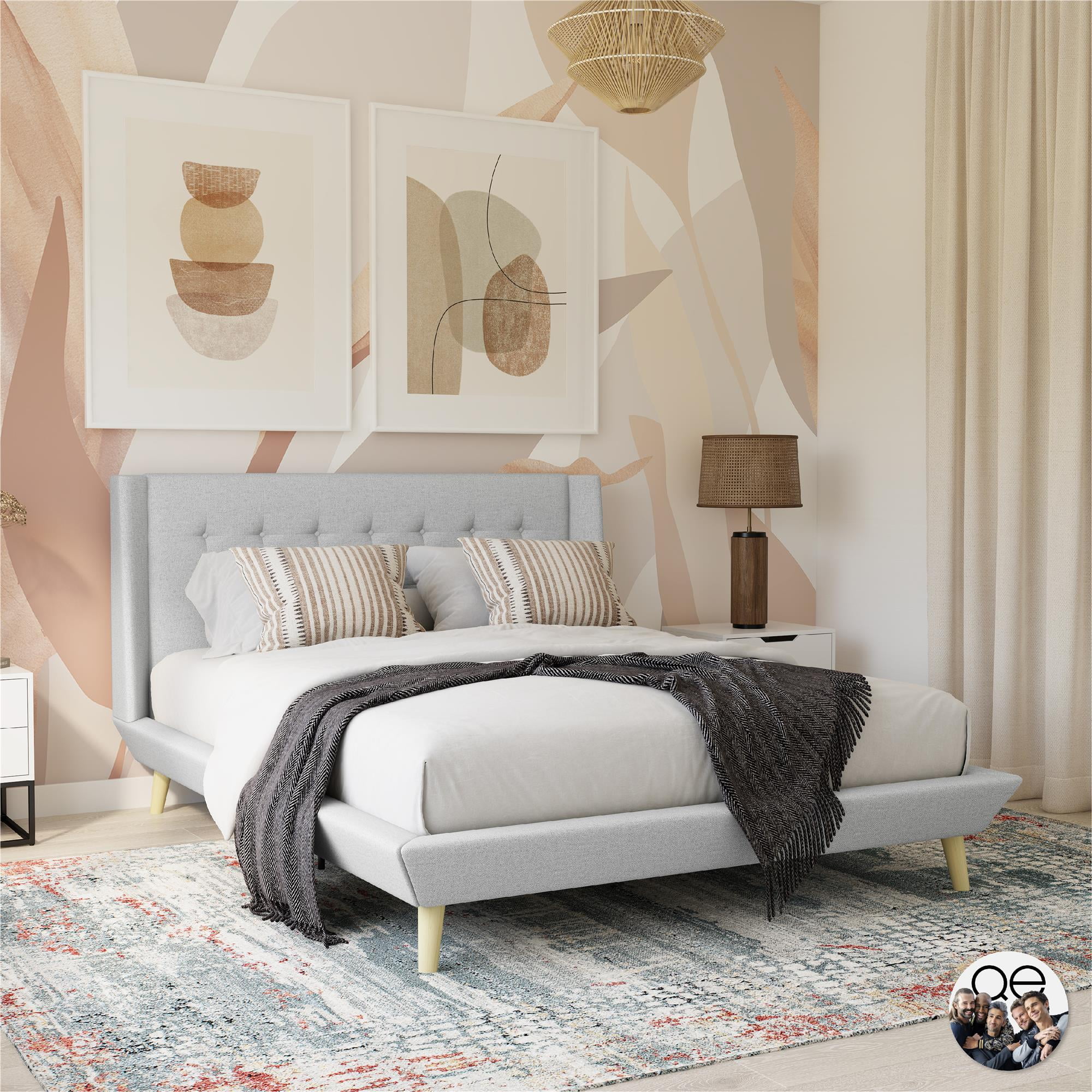 Upholstered bed cheap low profile