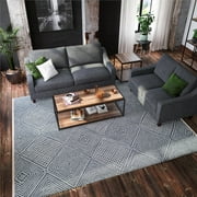 Queer Eye Gavin Diamond Pattern Eco-Friendly Area Rug, 2'6" x 4', Navy Blue/Ivory