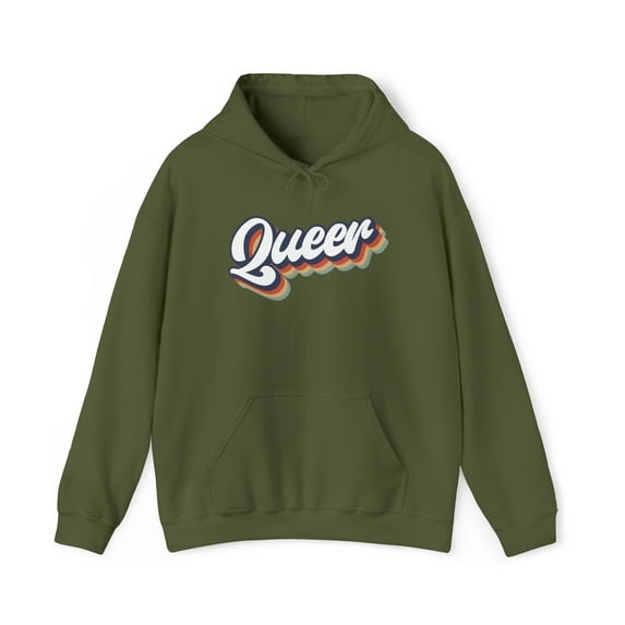 Queer LGBTQ Gay Pride 70s Hoodie, Gifts, Hooded Sweatshirt