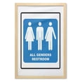 thumbnail image 1 of Queer Wall Art with Frame, All Genders Restroom Sign Calligraphy with Unisex Male Female Trans Modern Art, Printed Fabric Poster for Bathroom Living Room, 23" x 35", Cobalt Blue White, by Ambesonne, 1 of 2