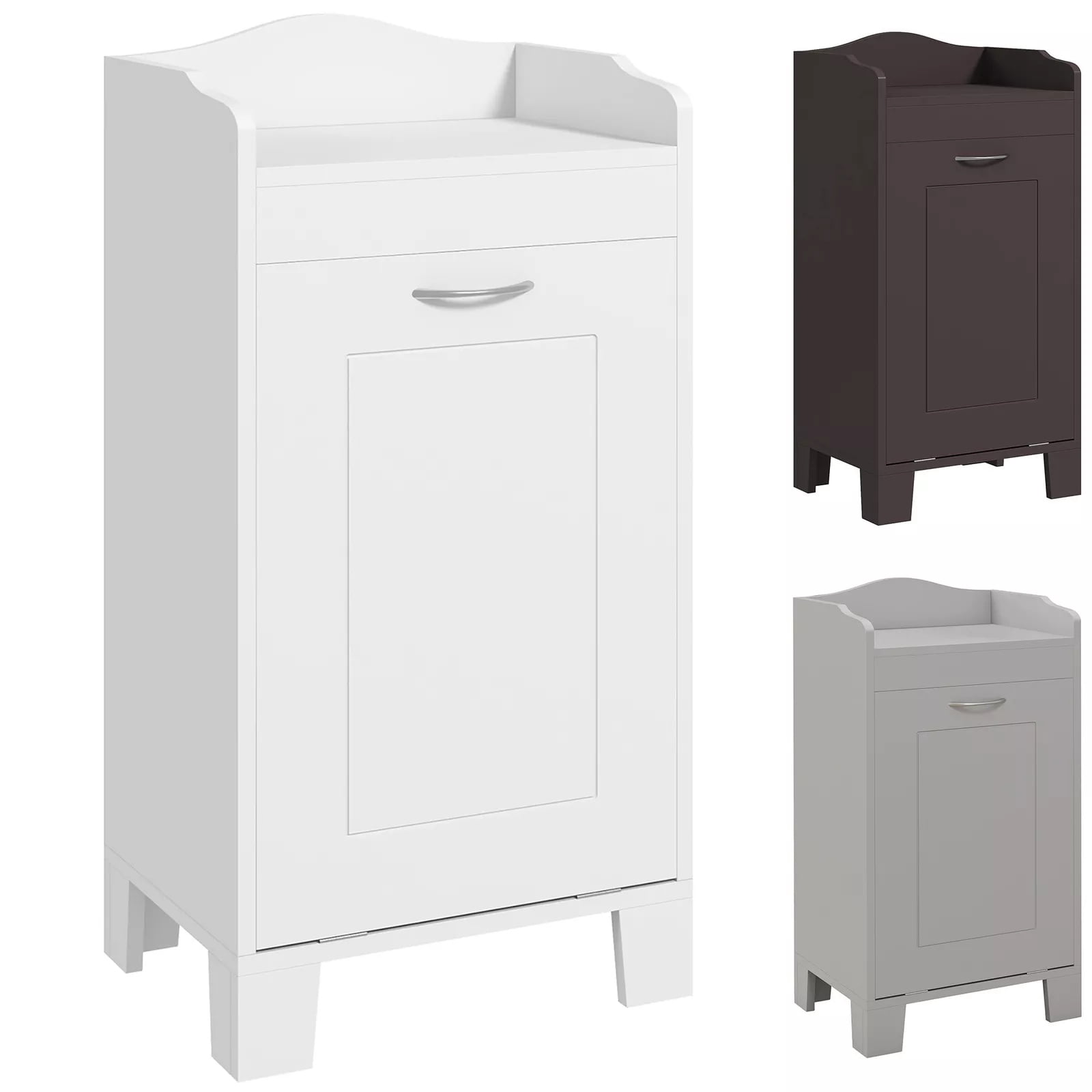 QuellQuest Bathroom Laundry Cabinet with Basket, with 1 Drawer and 1 ...