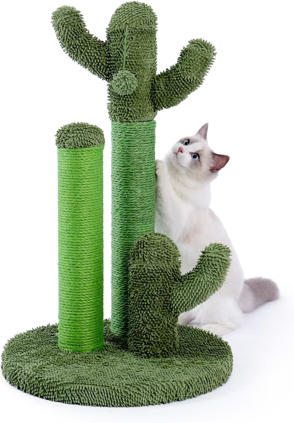 Large Green Cactus Cat Scratching Post with Sisal Rope