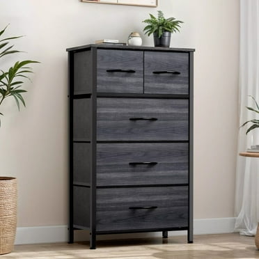 QuellQuest Chest of Storage 5 Drawers Dresser Tower Gray Cabinet for Bedroom Organizer Unit,5 Drawer/1