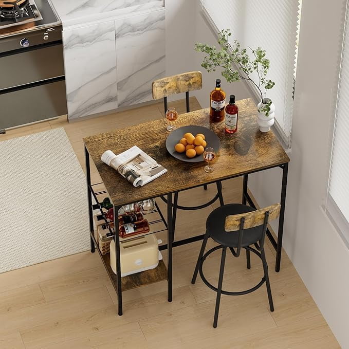 QuellQuest Dining Table Set for 2, Counter Height Kitchen Table and ...