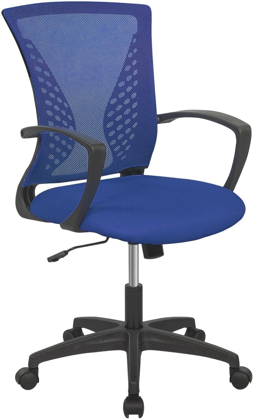 Blue Mesh Swivel Task Chair with Adjustable Arms