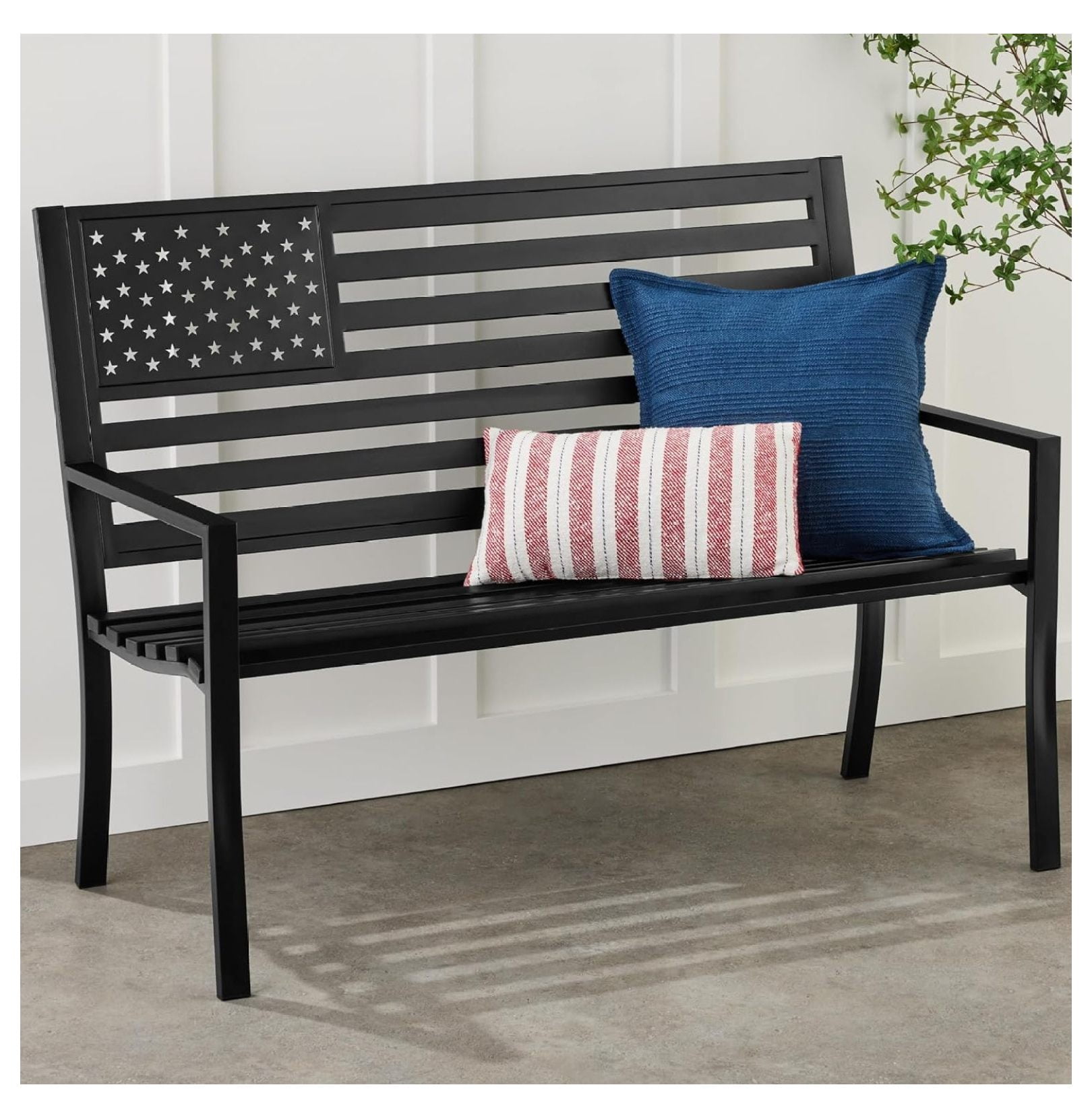 QuellQuest Outdoor Bench 2Person Steel Indoor/Outdoor Bench for Garden