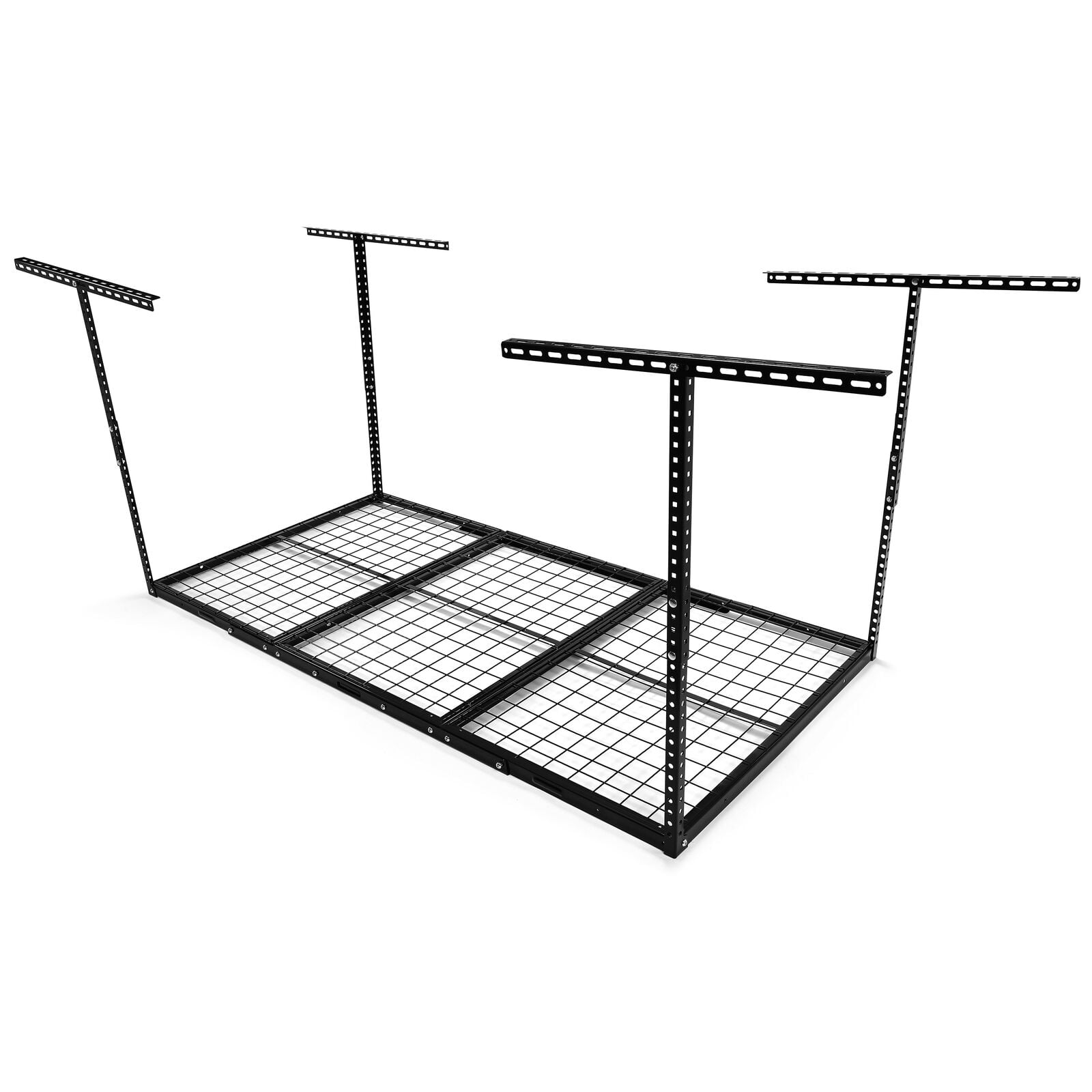 QuellQuest Overhead Garage Storage Rack without Decking,Garage Storage Organization System,Heavy Duty Metal Garage Ceiling Storage Racks,Black