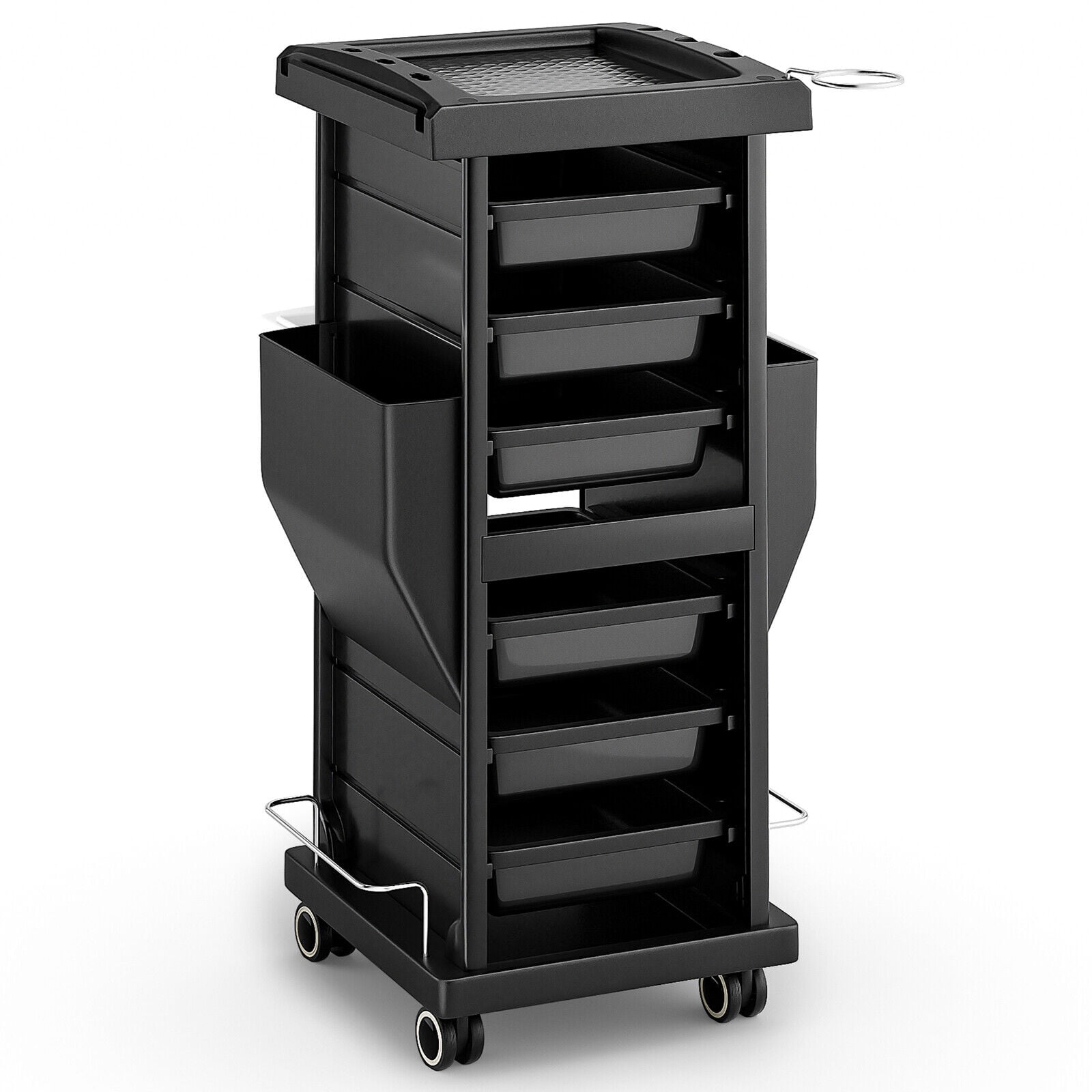 QuellQuest Rolling Salon Trolley Cart with Wheels 6 Drawers, Beauty SPA Storage Organizer for Stylist, Hair Tool Holder Mobile Station, Barber Shop Hairdressing Tattoo Equipment