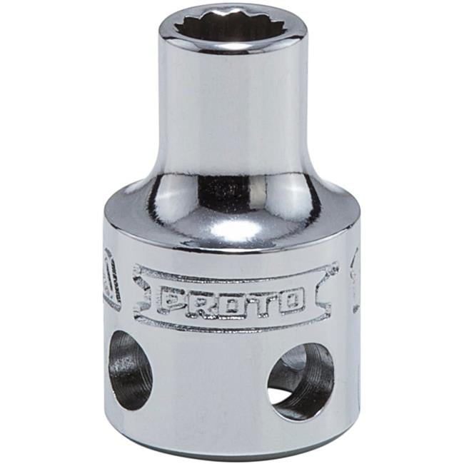 Queller Wholesale 0.375 Drive x 0.25 in. Proto Socket - 12-Point, Deep - Tether Ready, Chrome